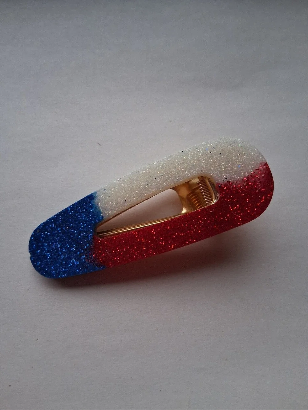 5/$25 Hand Crafted Red White Blue Glitter Hair Clip